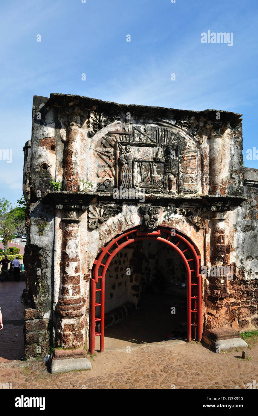 The Surviving Gate of A' Famosa Fort, Malacca, Malaysia Stock Photo