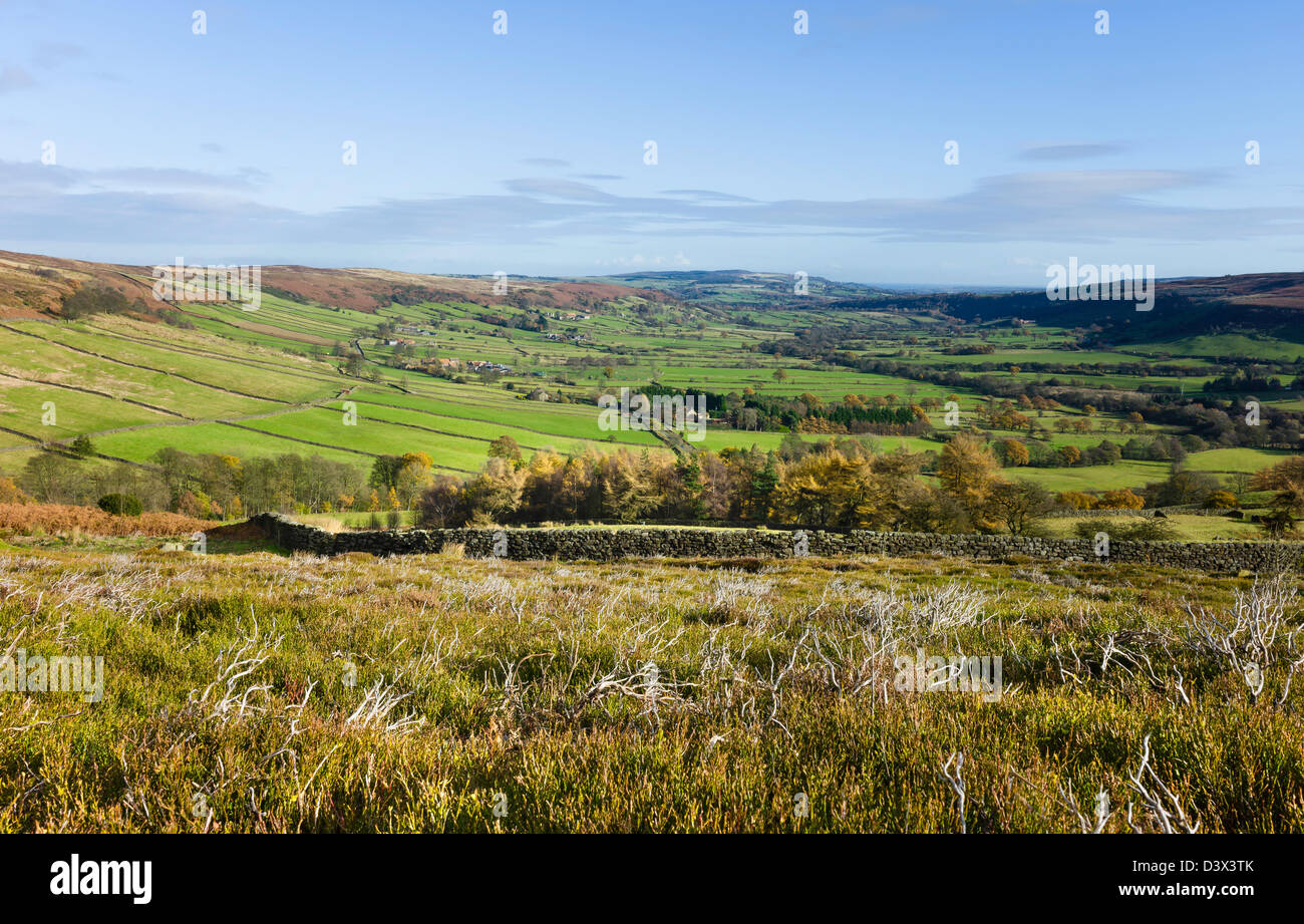 North York Moors looking across the Glaisdale valley on a bright autumn ...