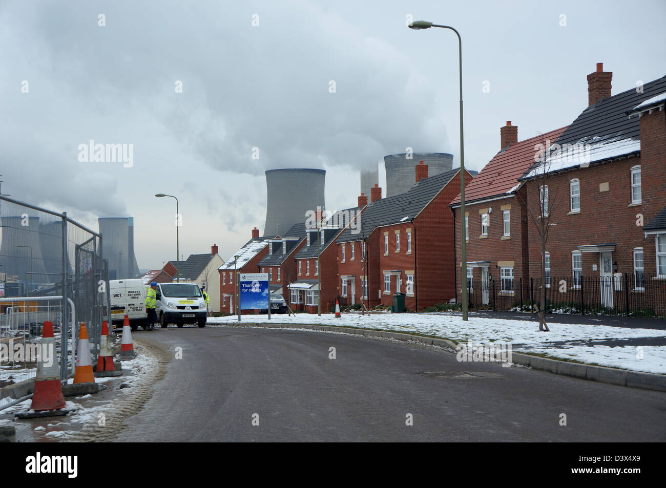 New houses being built at Great western park, didcot in the shadow of