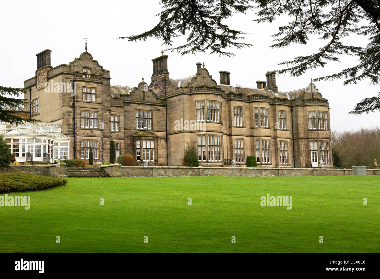 Matfen Hall, former stately home , now Hotel, Golf + Spa, Matfen, Northumberland, England, UK Stock Photo