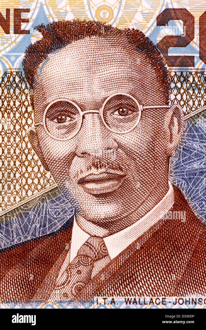 I. T. A. WallaceJohnson (18941965) on 2000 Leones 2006 Banknote from