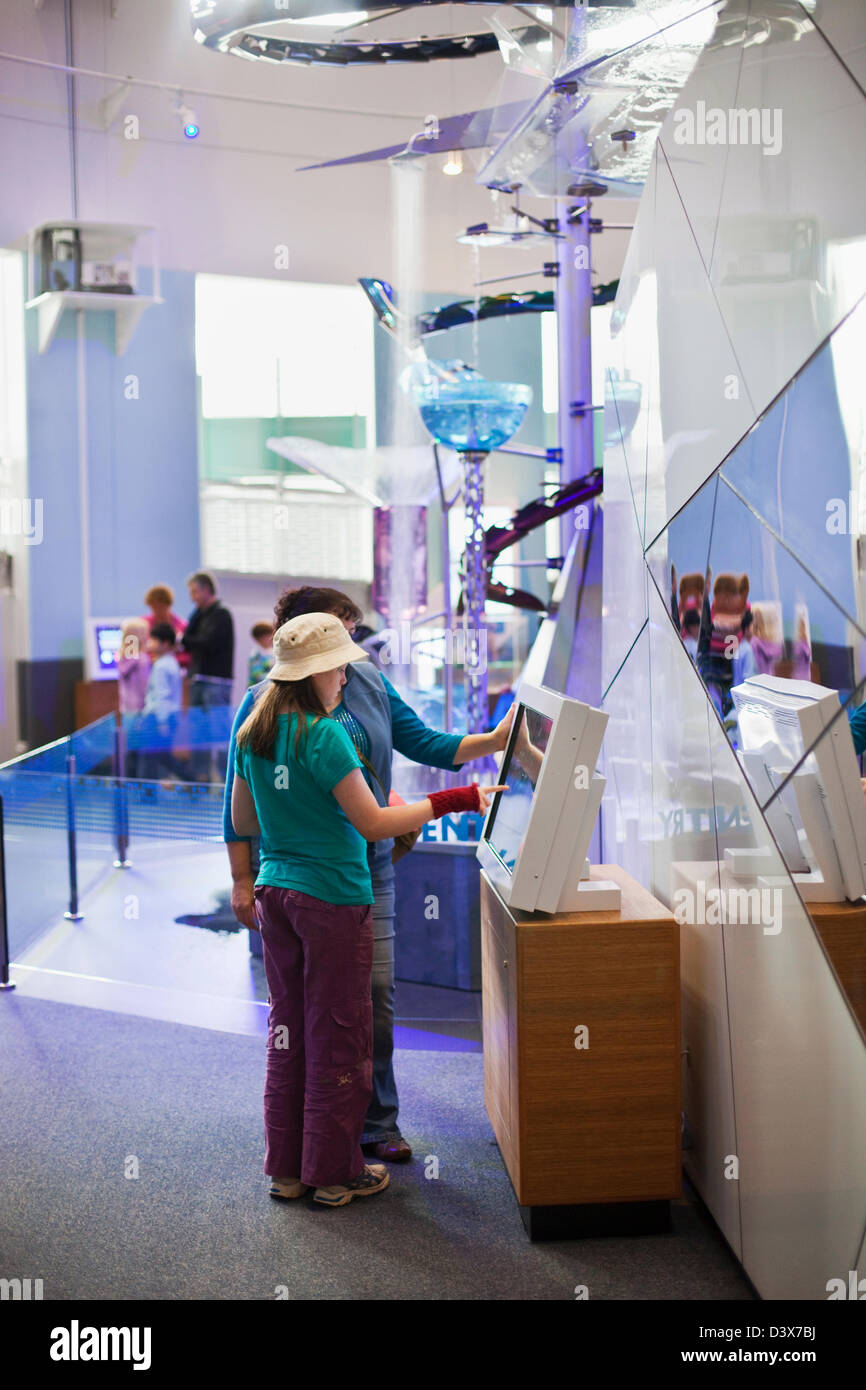 H2O interactive exhibit at Questacon. Canberra, Australian Capital Territory (ACT), Australia Stock Photo