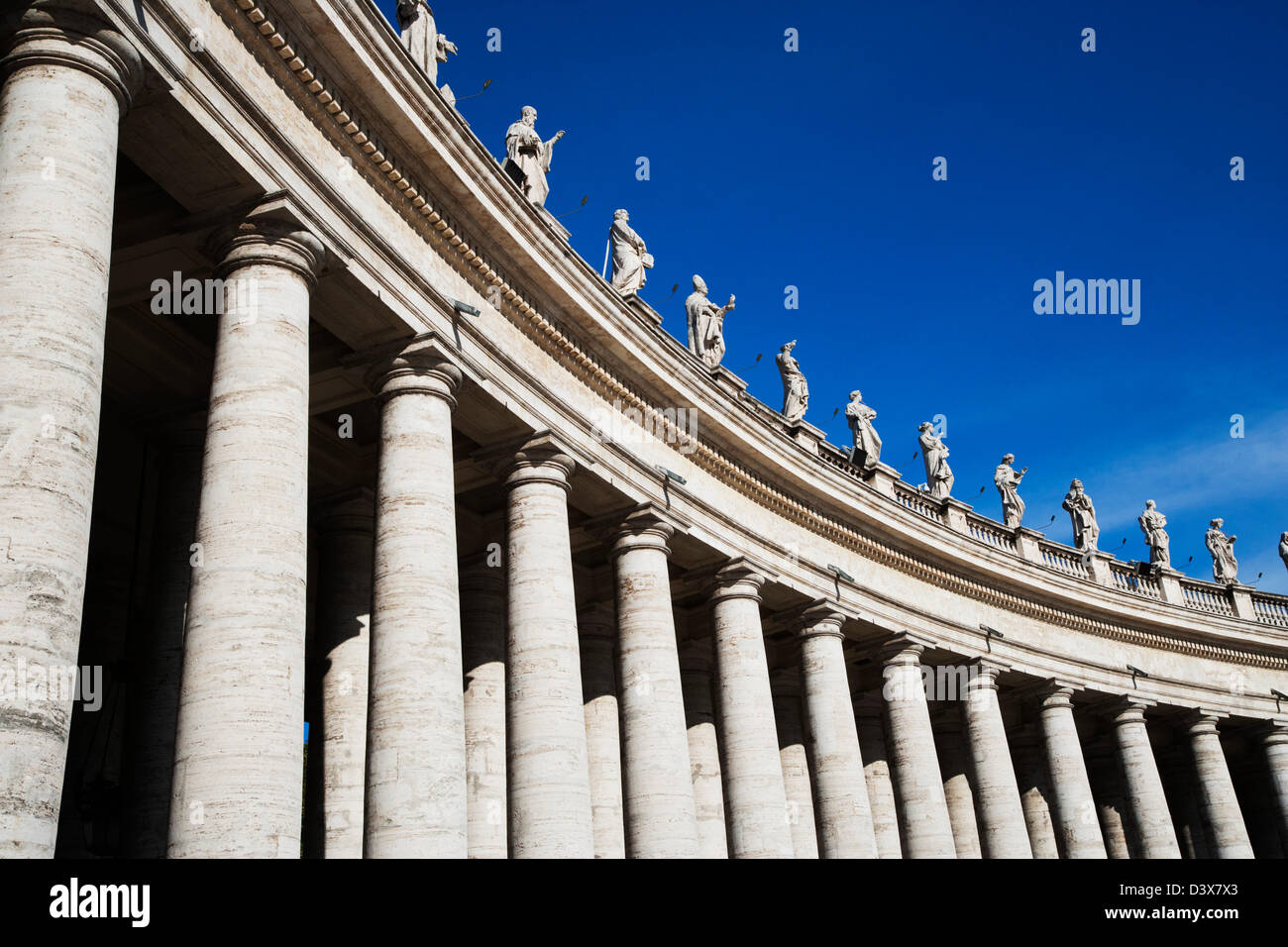 Low angle view of Berninis Column, St. Peters Square, Vatican City Stock Photo