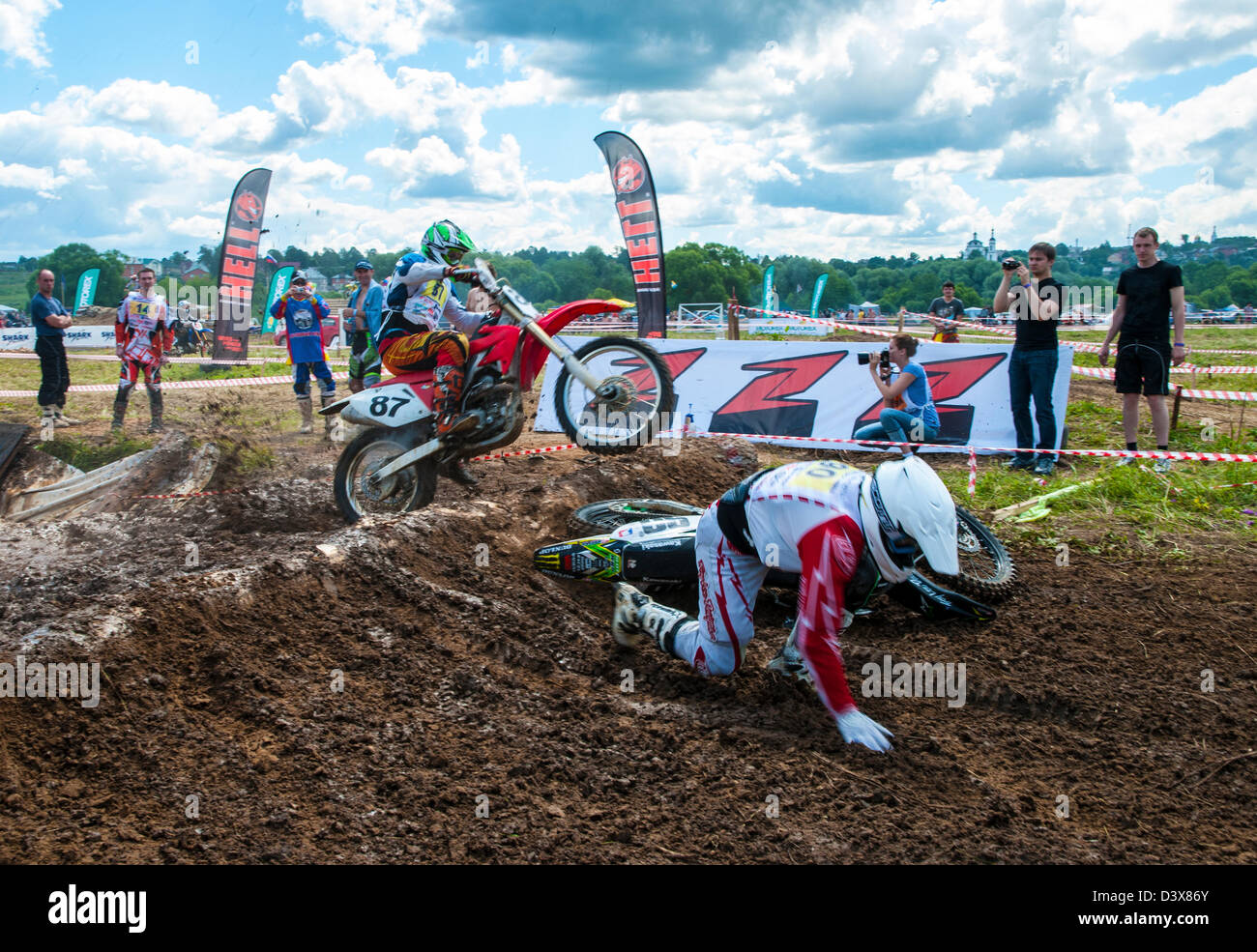 competition in motocross Stock Photo