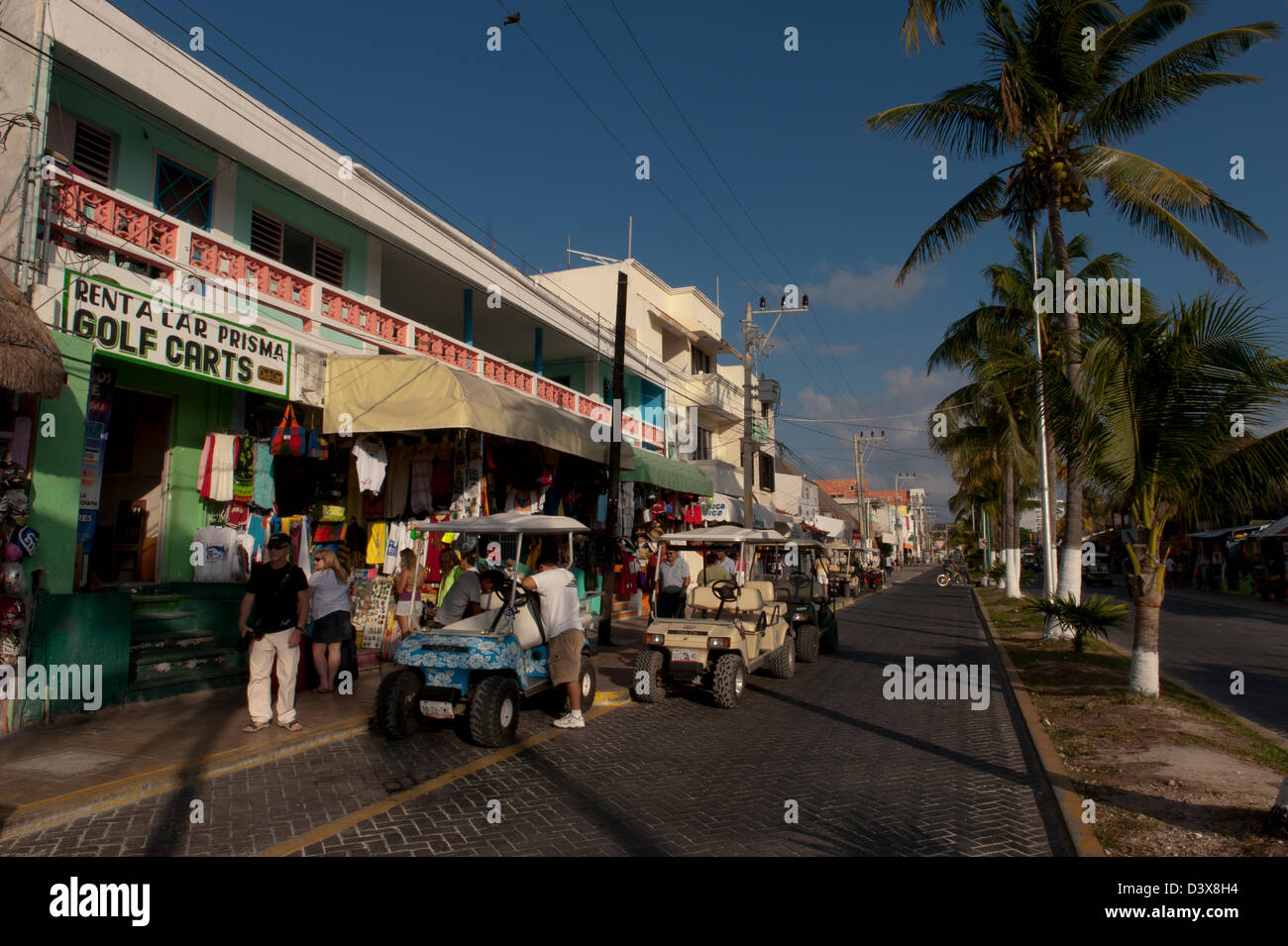 Downtown of Isla Mujeres, Mexico Stock Photo