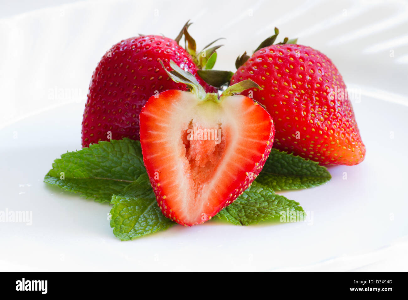 Fresh Strawberries on white background Stock Photo - Alamy