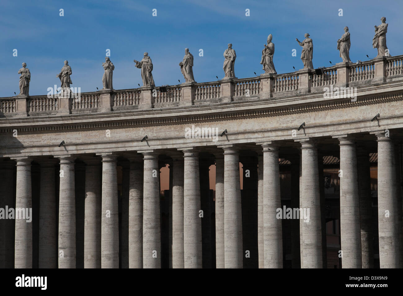 Berninis columns at St. Peters Square, Vatican City Stock Photo