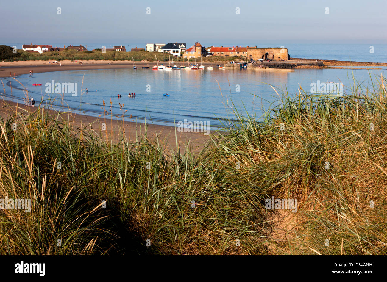 Beadnell Harbour and village, Northumberland Stock Photo
