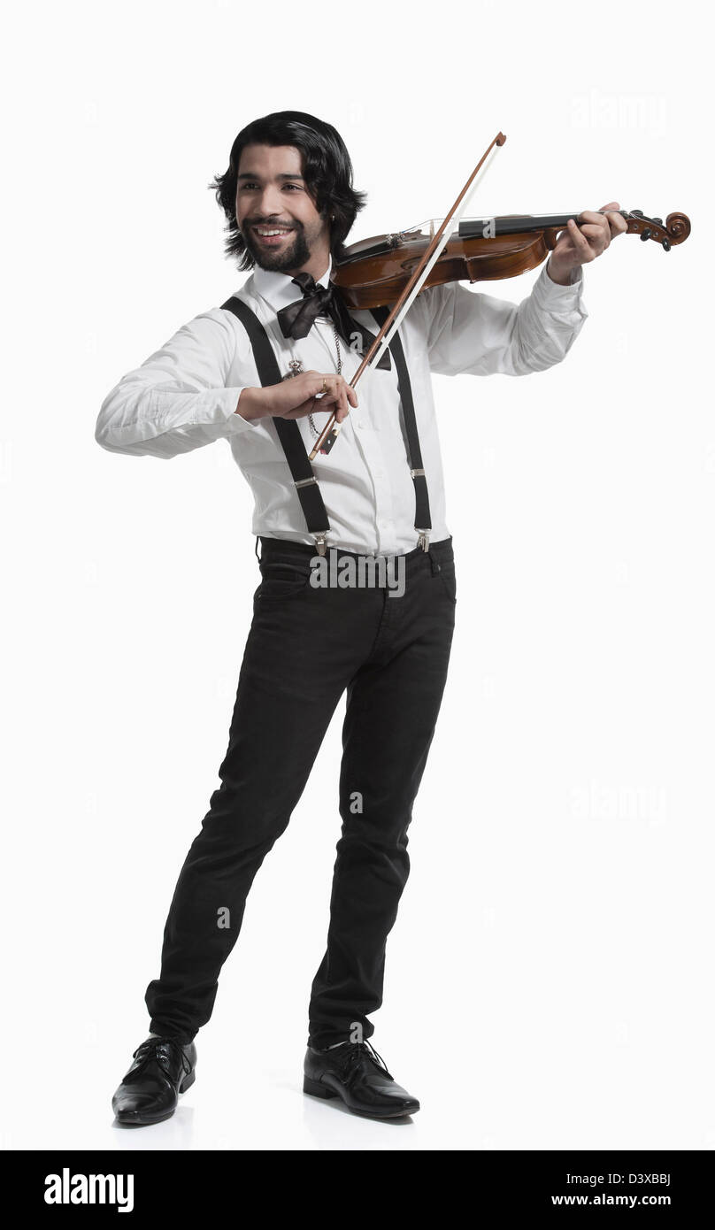 Musician playing a violin Stock Photo
