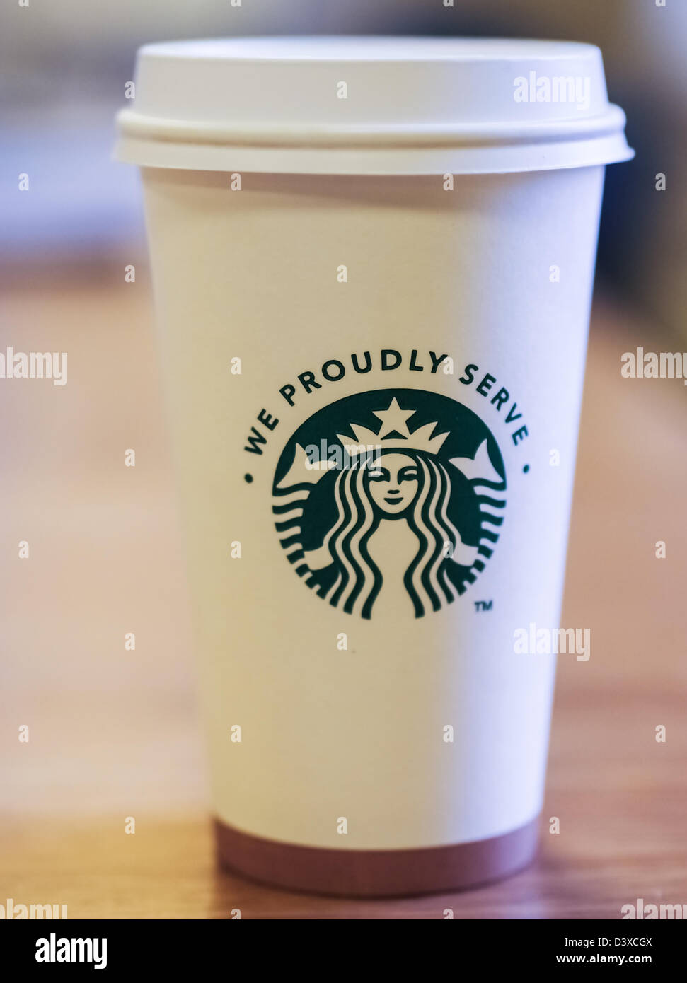 Starbucks coffee cup from a licensed vendor Stock Photo