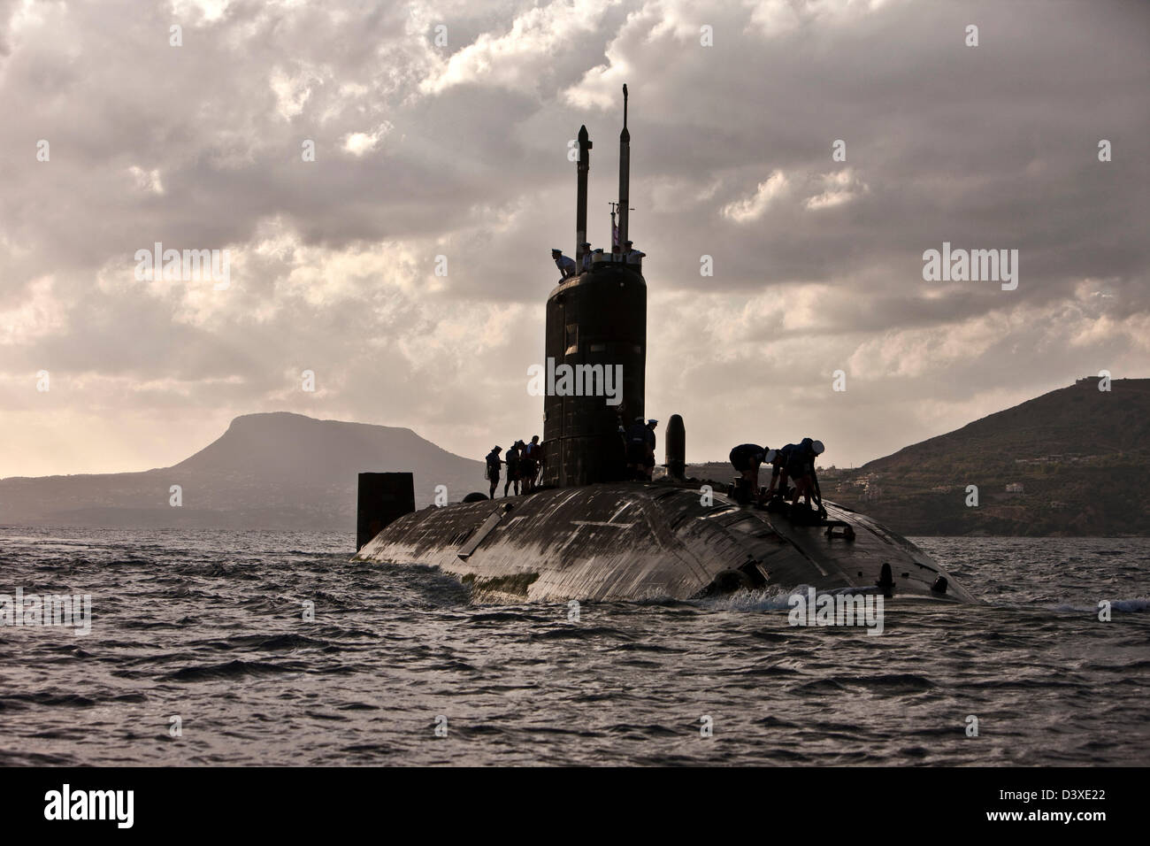 Nuclear Submarine HMS Talent and crew, Egypt Stock Photo
