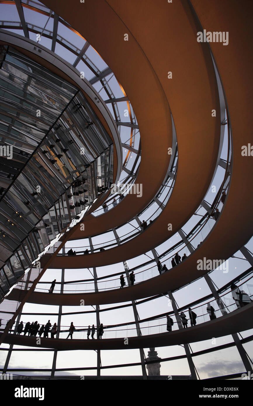 Berlin, Germany, visitors to the Reichstag dome Stock Photo