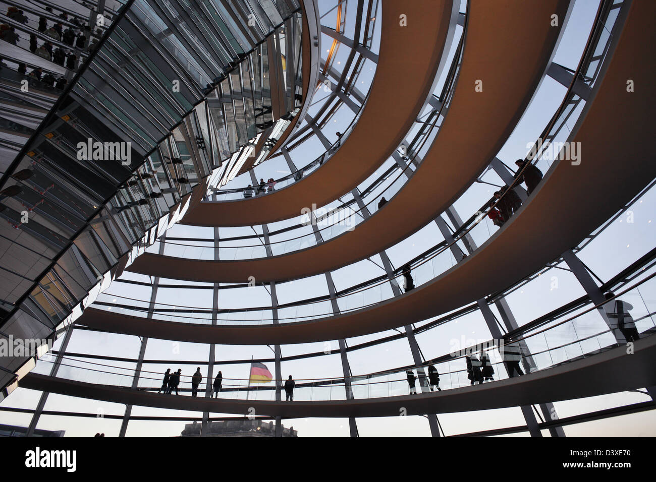 Berlin, Germany, visitors to the Reichstag dome Stock Photo