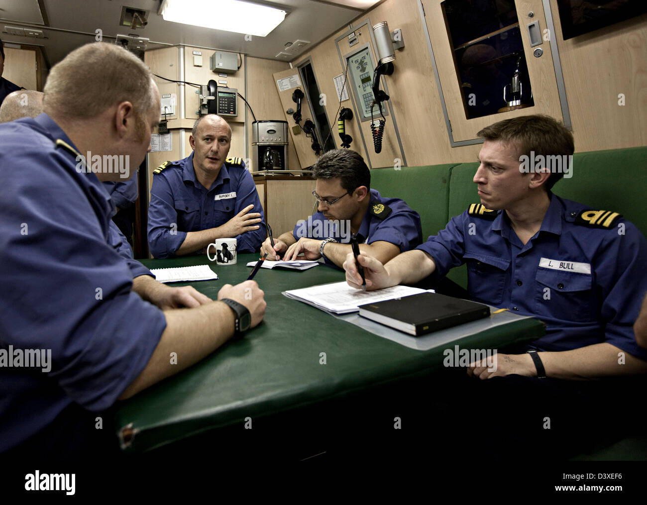 Crew meeting on Nuclear Submarine HMS Talent Stock Photo Alamy