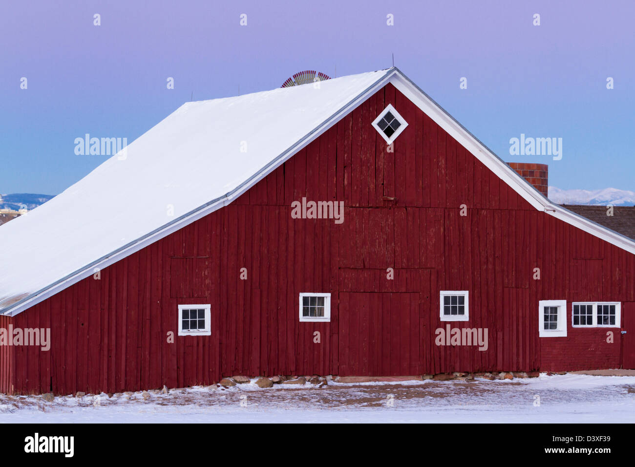 Old Red Barn at the 17mile House Farm Park, Colorado. Stock Photo