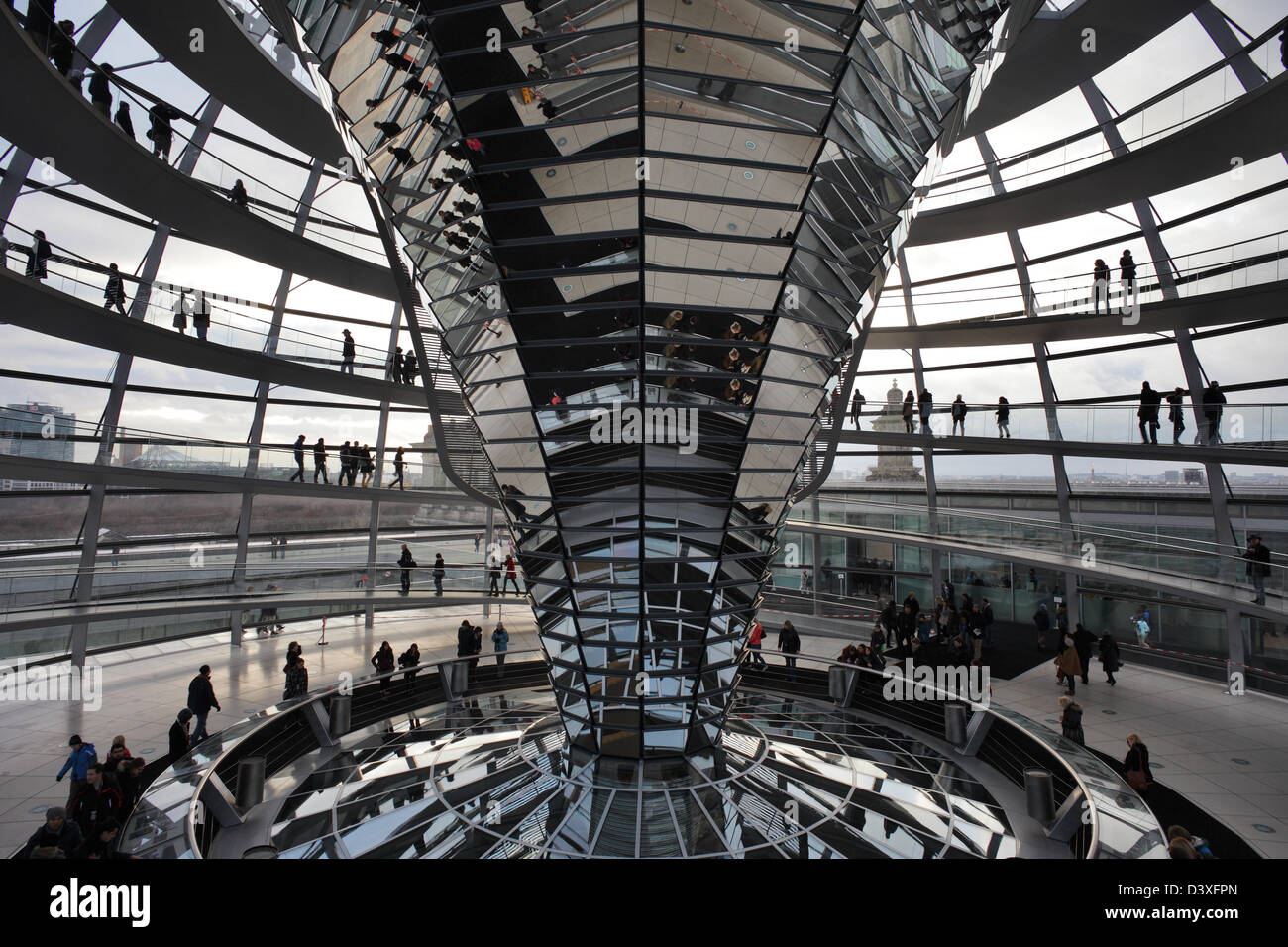 Berlin, Germany, visitors to the Reichstag dome Stock Photo
