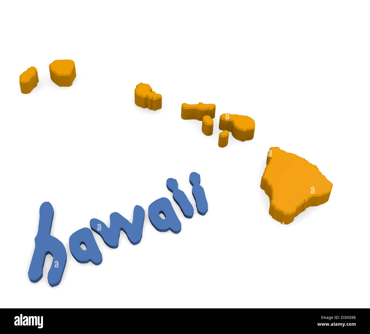 3d map of Hawaii Stock Photo - Alamy