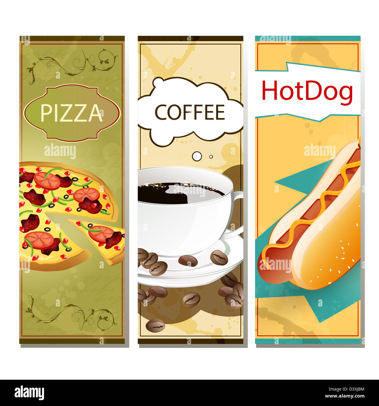 Food and Coffee Template Banner Stock Photo