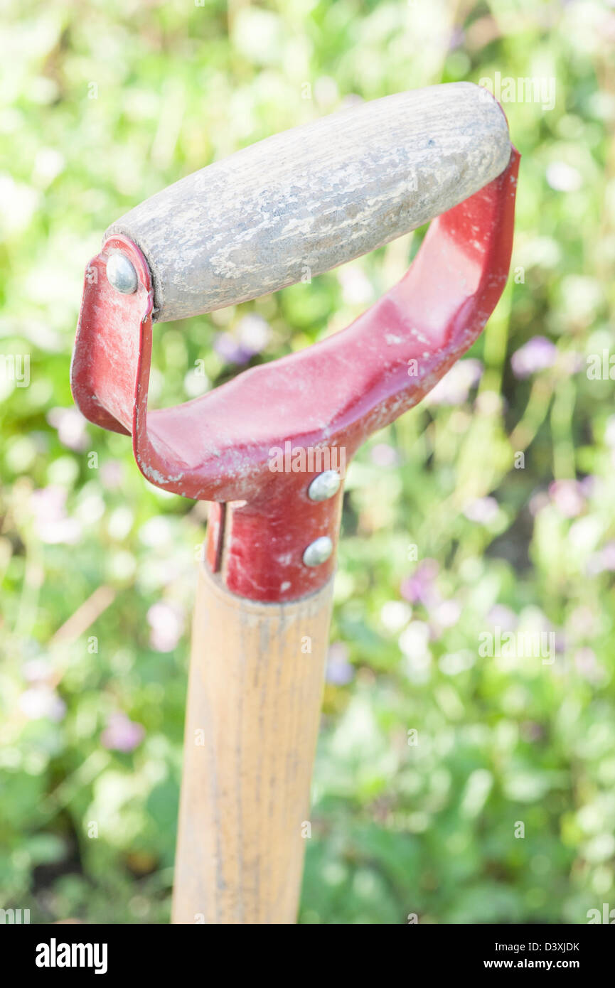 Handle of a garden tool Stock Photo