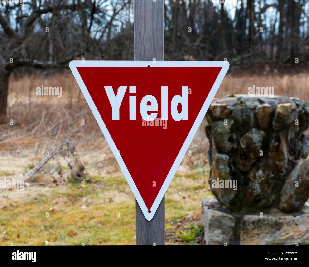 Red yield sign hires stock photography and images Alamy