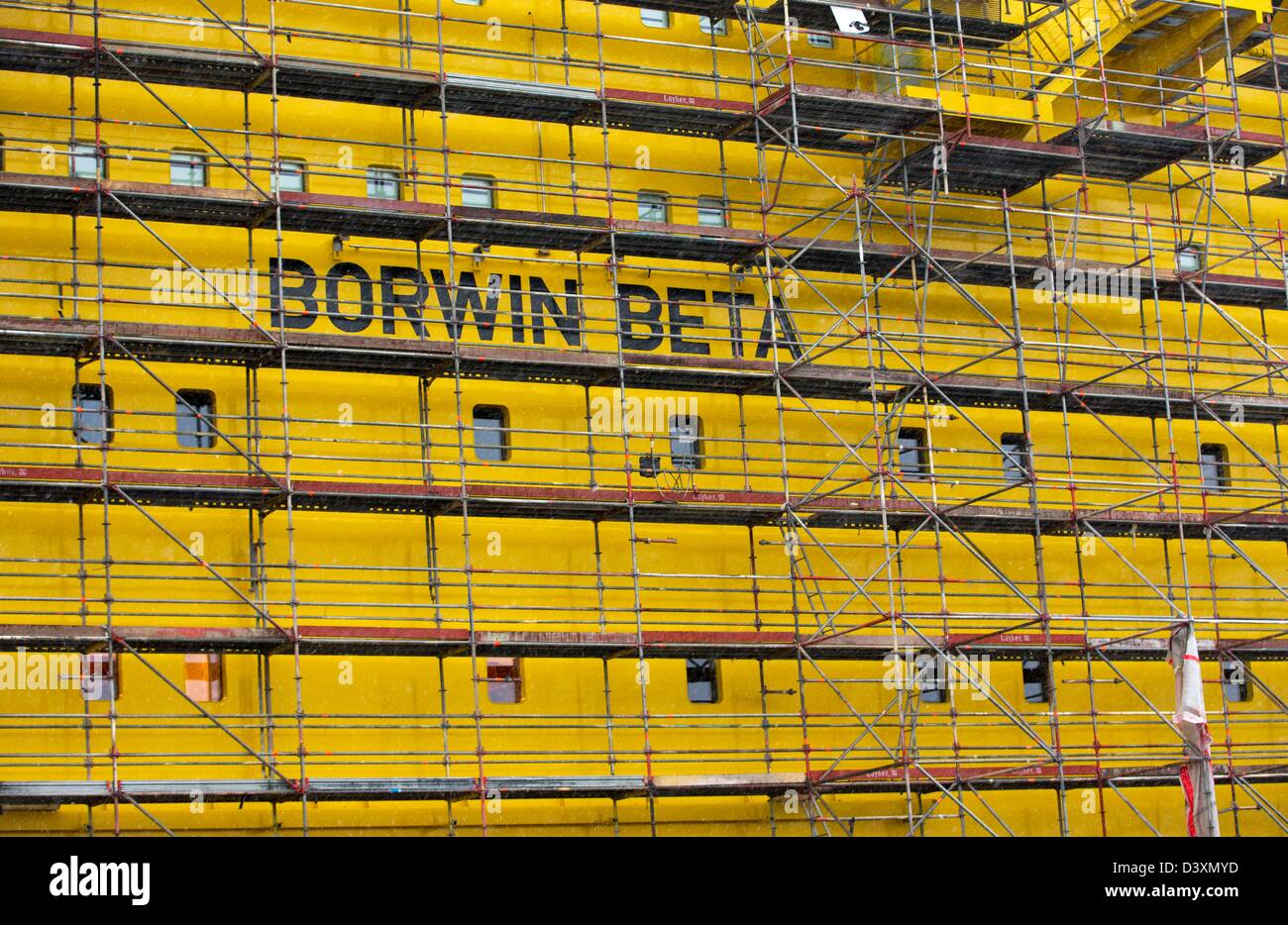 The offshore platform BorWin beta is pictured at the Nordic Yards