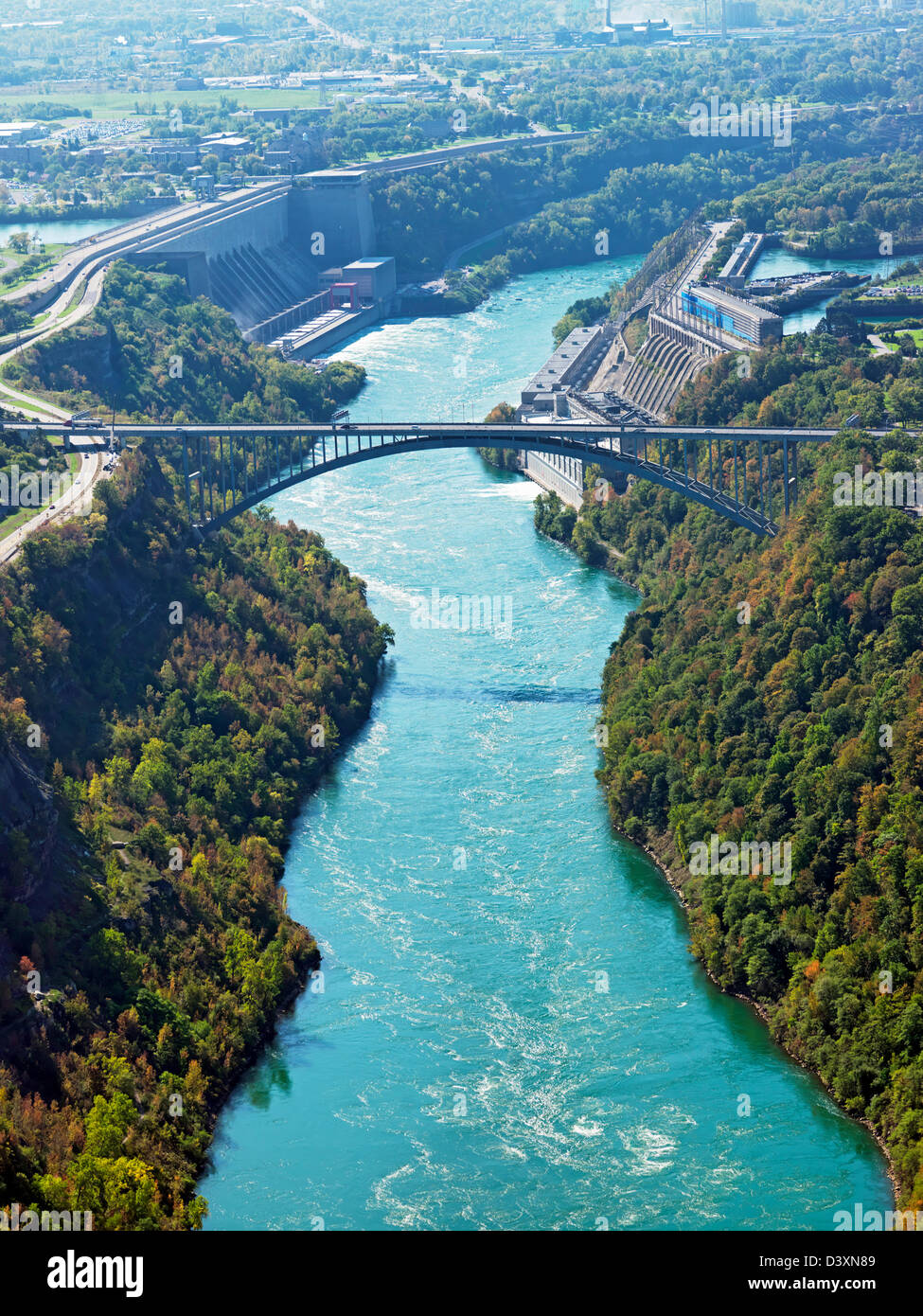 Canada,Ontario,Queenston,Queenston-Lewiston Bridge spanning the Niagara River Stock Photo