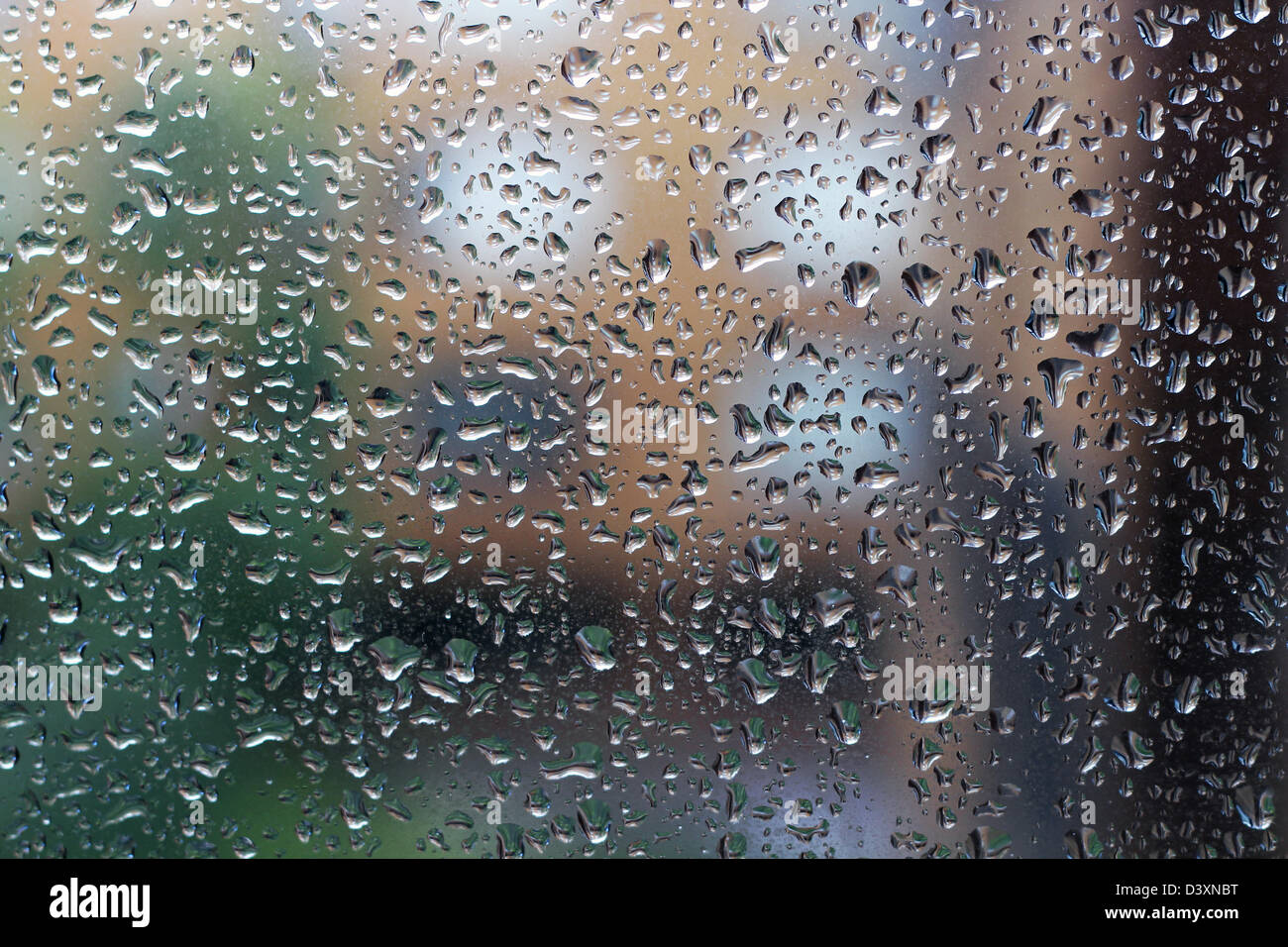 Water drops of rain on glass background Stock Photo - Alamy