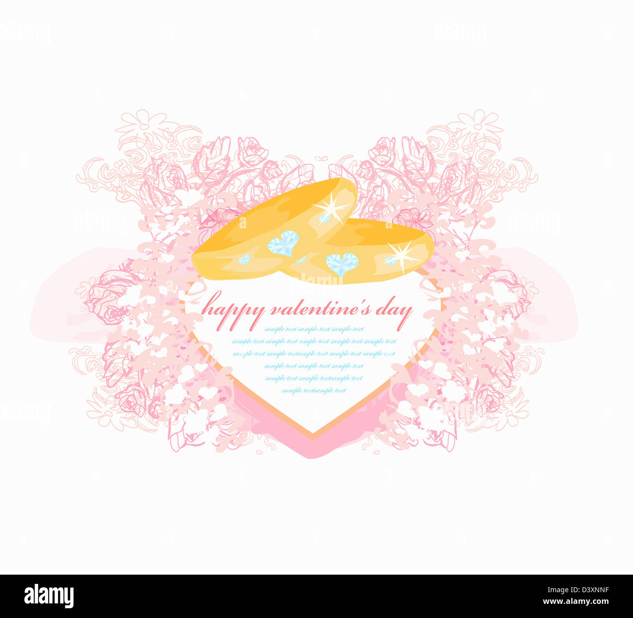 Wedding Invitation Card With Rings Stock Photo 54062891 Alamy