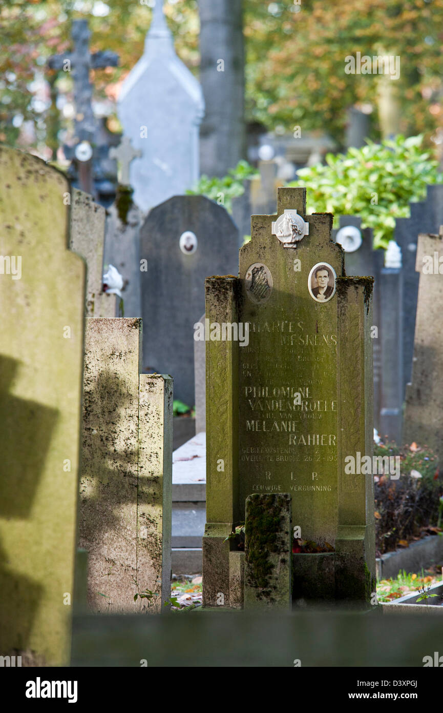 Old graves at the cemetery in Bruges Stock Photo - Alamy