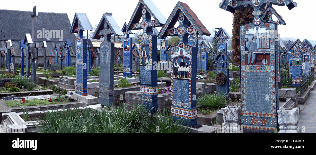 Santana, Romania, the cemetery of the merry men Stock Photo