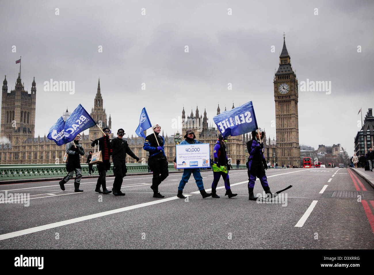 BSAC divers during the Marine Conservation Society march to highlight