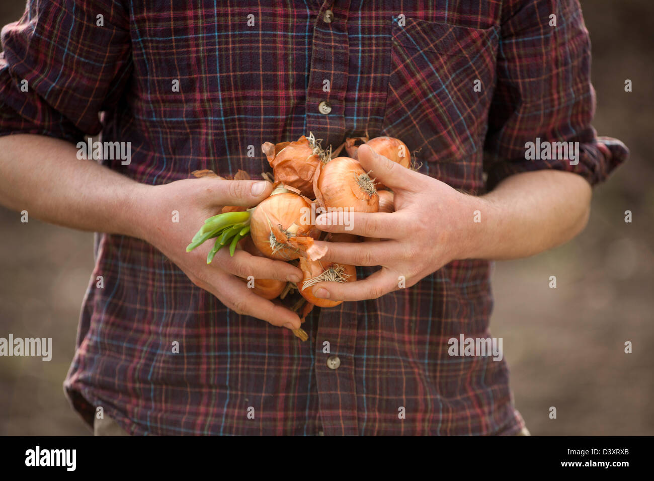 Charles Castle, Romania, a man with onions in his hand at the onion