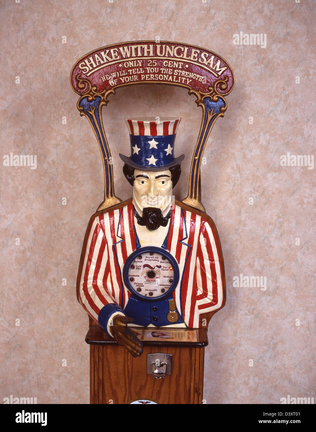Vintage coin-operated personality reader machine, Hollywood, Los Angeles, California, United States of America Stock Photo