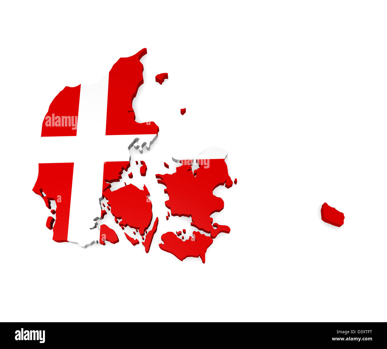 3d map of Denmark Stock Photo - Alamy