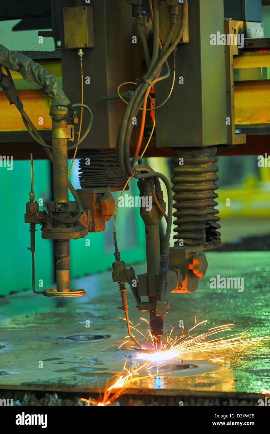 Laser cutting metal sheet Stock Photo Alamy