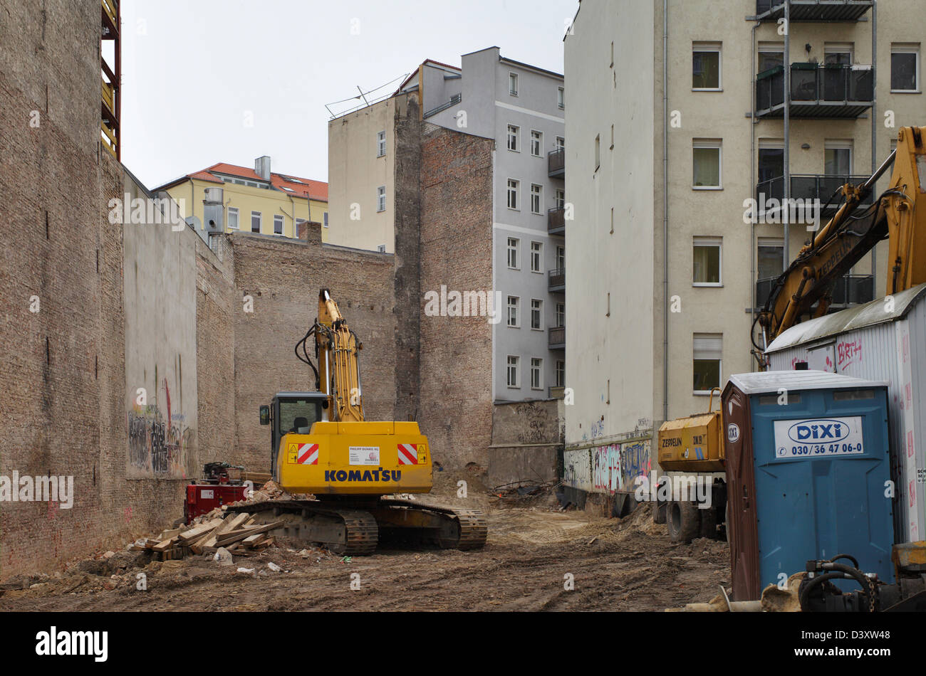 Berlin, Germany, site for new housing construction in the Veteranenstrasse Stock Photo