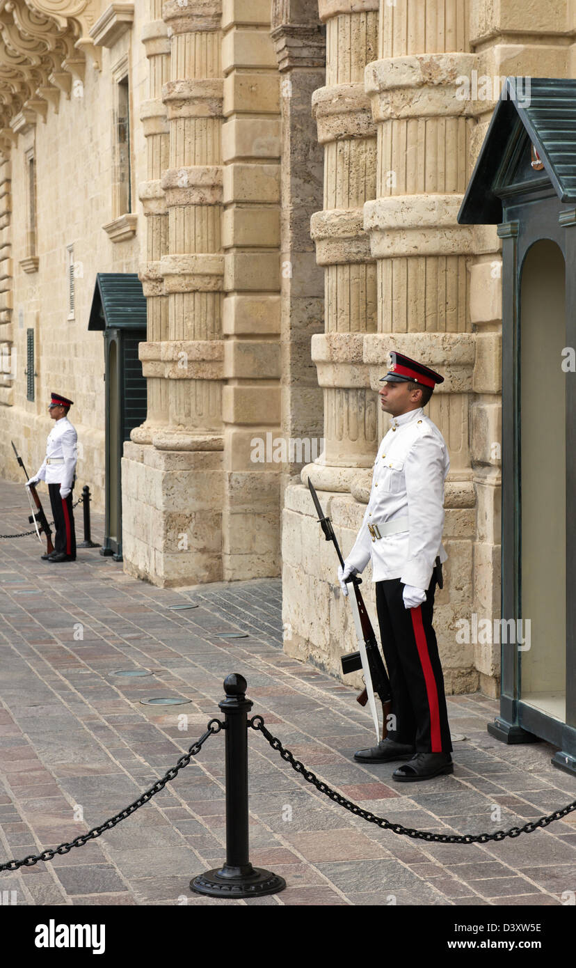 Sentry guards,Grand Master's Palace,Valletta,Malta. Stock Photo