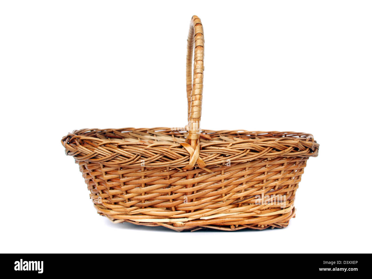 Vintage willow basket for fruits Stock Photo