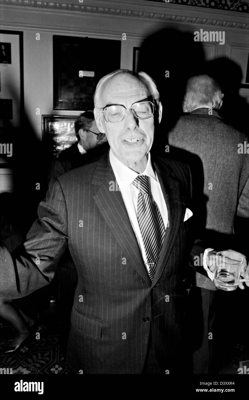 Denis Thatcher at The Oldie of the Year Awards 1994. Stock Photo