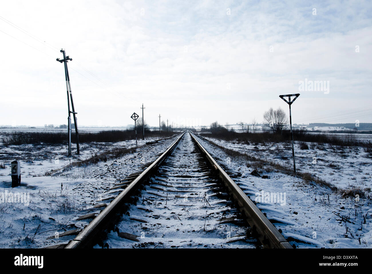 Volyn, Ukraine, railroad tracks leading to the west Stock Photo