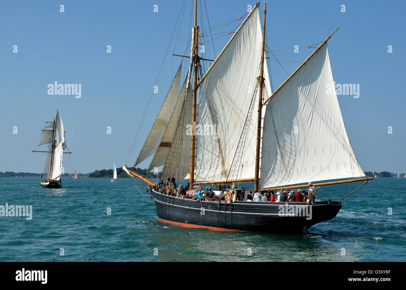'Bessie Ellen' : West country trading ketch (Plymouth, UK), during the event 'Semaine du Golfe'  (Week of the Morbihan gulf). Stock Photo