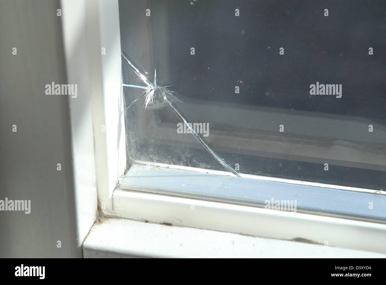 Broken window pane Stock Photo Alamy