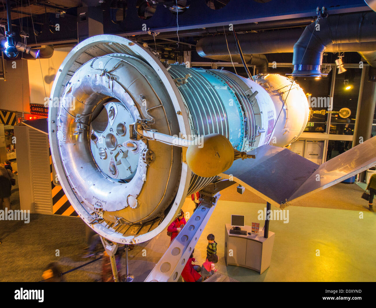 A 1960's Russian Soyuz space craft at the National Space Centre in Leicester, UK. Stock Photo