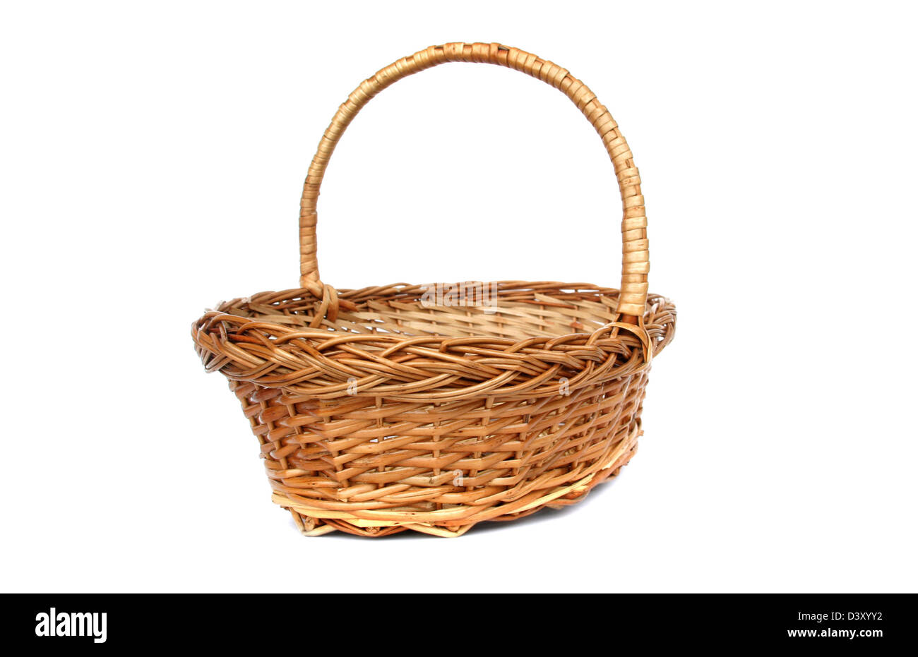Wintage willow basket for fruits Stock Photo