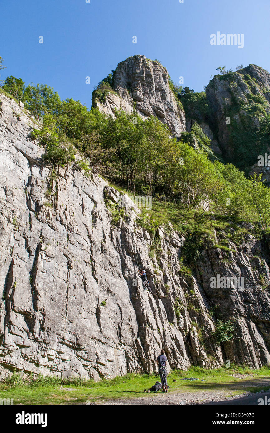 Climbers at Cheddar in Somerset Stock Photo Alamy