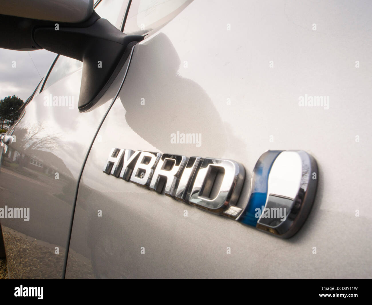 A Toyota Aura a hybrid synergy drive car. Stock Photo