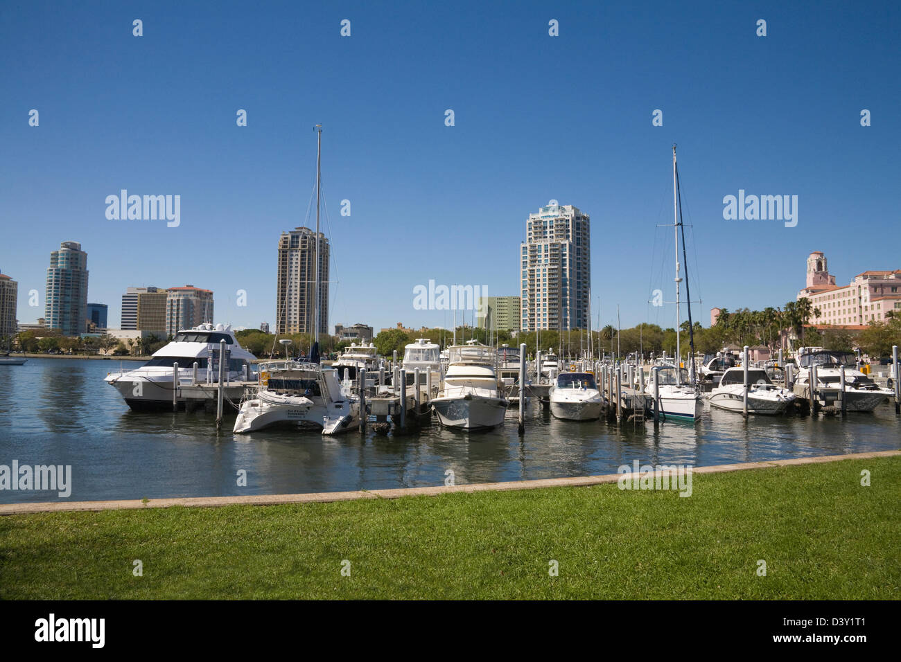 St Petersburg Florida View across North Yacht Basin with expensive
