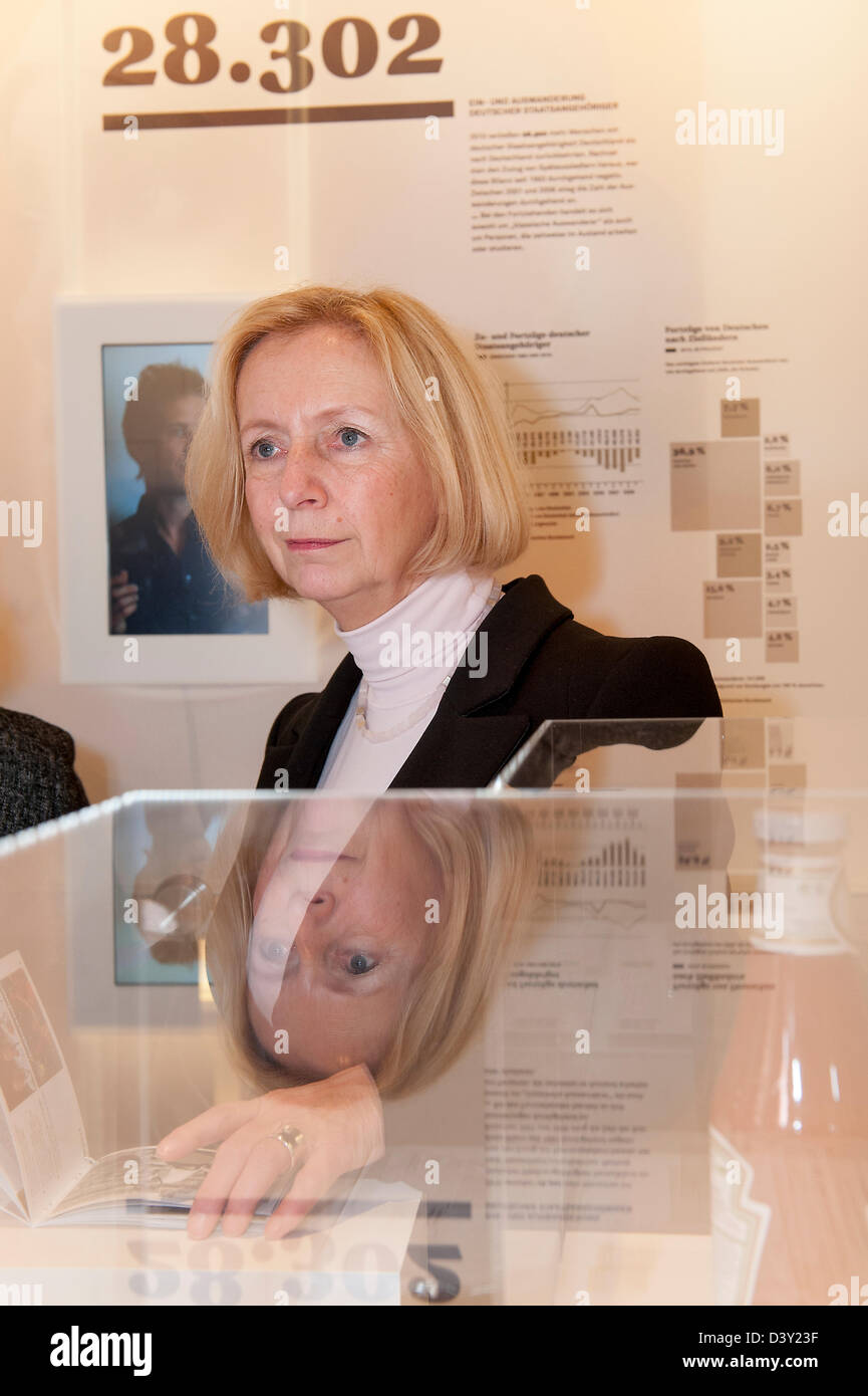 February 26th 2013, Berlin – Germany. The newlt appointed Federal Minister for Education Johanna Wanka gives her 1st speech at the Natural History Museum about Science. Is the beginning of the year of science. Credit: Credit:  Gonçalo Silva/Alamy Live news. Stock Photo