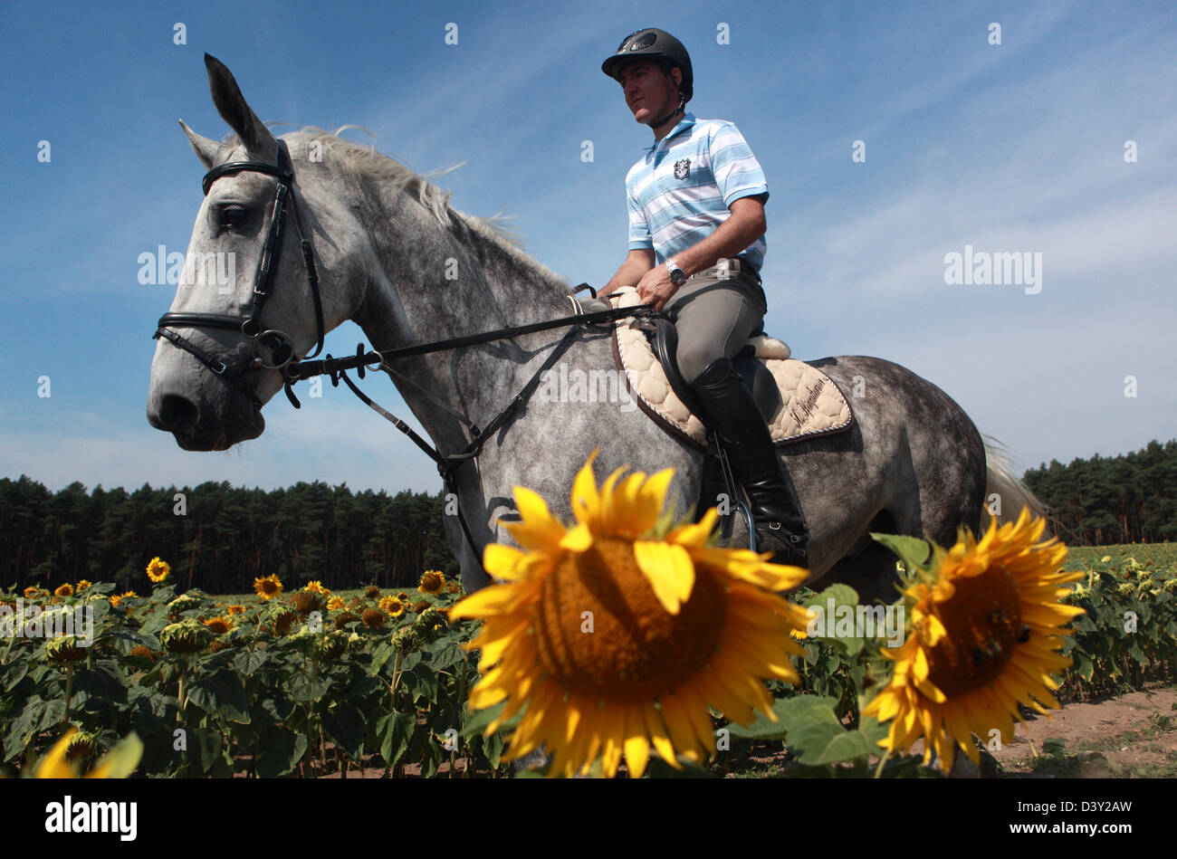 Menz, Germany, riders on horseback Stock Photo Alamy