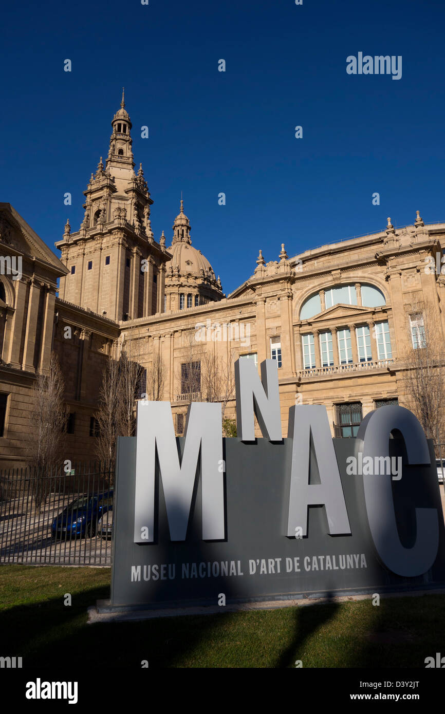 National Art Museum of Catalonia (Museu Nacional d'Art de Catalunya) at the Palau Nacional, Barcelona, Spain, Europe Stock Photo